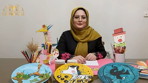 هنر پیش دبستانی خانم بادامی کار دستی جذاب با ترکیب دایره